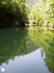 Idrija excursion 1 shortest river in Slovenis 44 m- from Wild Lake towards bridge
