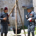 Idrija excursion 2 Austrian Capt and Bosnian soldier making rum-laced tea