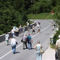 Idrija excursion 2 group on bridge over ravine.JPG