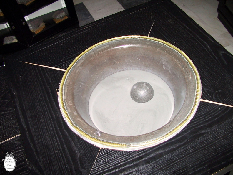 Idrija museum steel ball floating in mercury 2