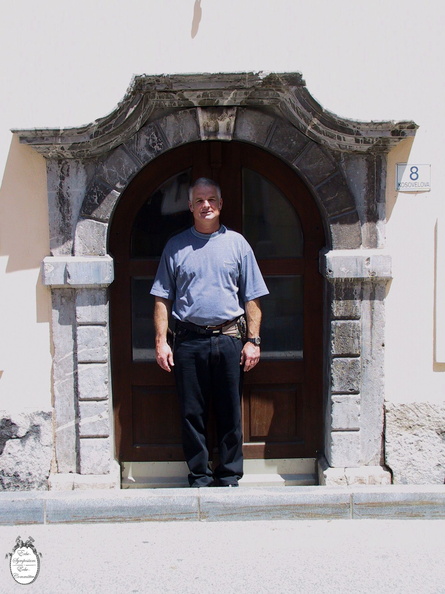 Idrija town Noel in doorway