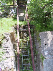 Idrija town old mine track to surface