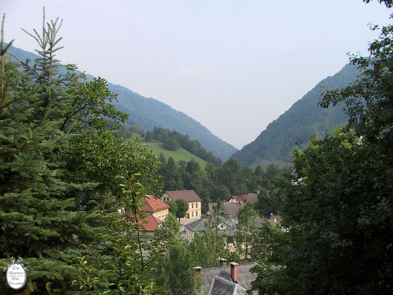 Idrija view down valley at Spodne Idrija toward Idrija from manor.JPG